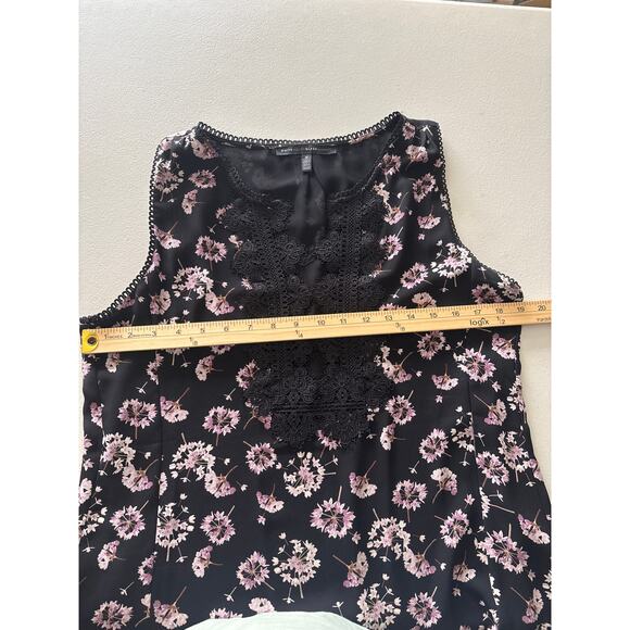 White House Black Market Sleeveless Top Shirt Women Medium Floral Dandelion Lace - Picture 7 of 11